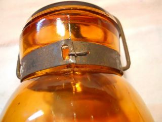 Amber Globe Quart Mason Fruit Canning Jar With Period Wire Bail 5