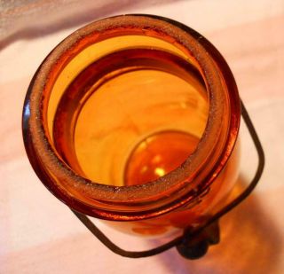 Amber Globe Quart Mason Fruit Canning Jar With Period Wire Bail 6