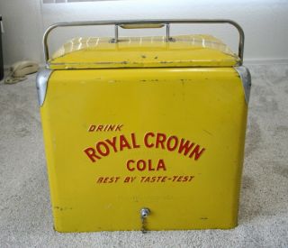 Vintage 1950s Rc Royal Crown Cola Metal Cooler - Embossed Metal Sign