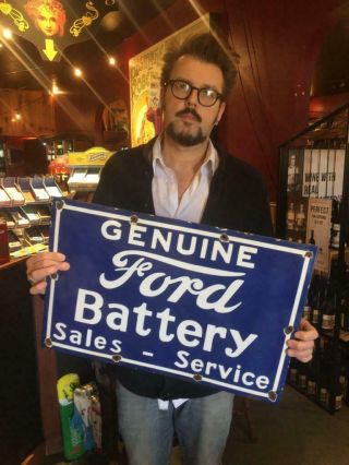 Ford Battery Dealer Porcelain Sign Sign 2