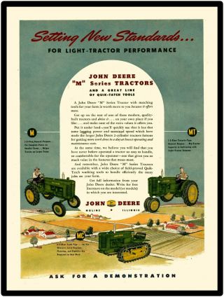 John Deere Tractors Metal Sign: M Series Tractors Featured