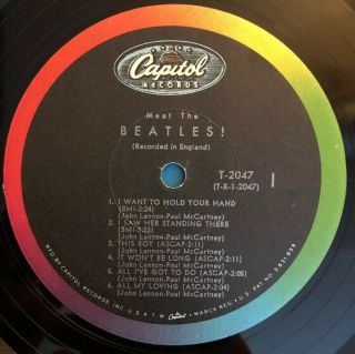 Meet The Beatles - 1964 US Mono Capitol Labels T - 2047 VG,  Ultrasonic 4