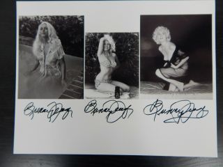 Rare Bunny Yeager Triple Signed 8x10 B&w Photos Todd Mueller