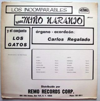 HERMANOS MINO NARANJO Y LOS GATOS Los Incomparables LP 2