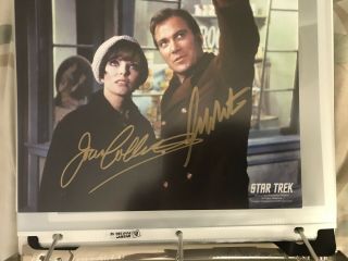 William Shatner Joan Collins Signed Autograph Jsa Star Trek Kirk 8x10