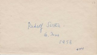 Igor Stravinsky hand signed album page with Rudolf Serkin autograph on reverse 2