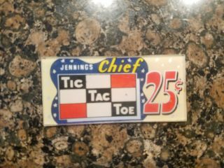 Jennings Tic - Tac - Toe Standard Chief 25c Top Card