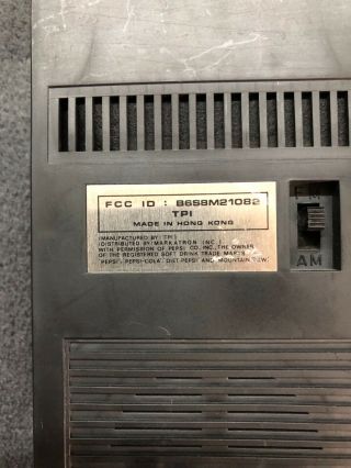 Vintage Pepsi Am/Fm Vending Machine Style Transistor Radio 5