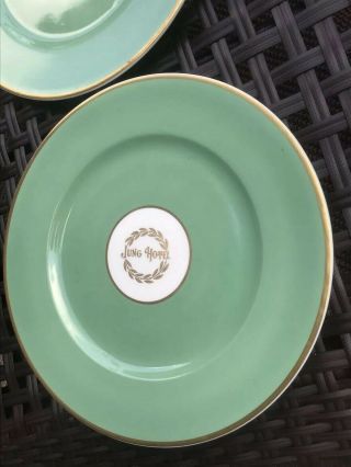1951 Jung Hotel Orleans Louisiana China Signature Dinner Plate Pair