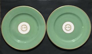 1951 Jung Hotel Orleans Louisiana China Signature Dinner Plate Pair 2