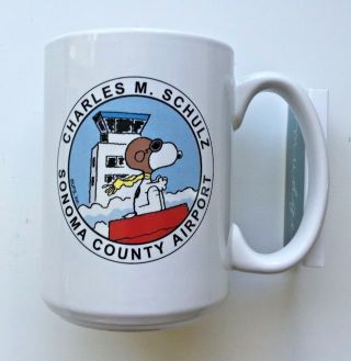 Charles Schulz Sonoma County Airport Snoopy Peanuts Coffee Mug
