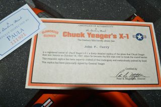 CHUCK YEAGER ACE BELL X - 1 ROCKET RESEARCH PLANE OCT 1947 FLIGHT SIGNED AUTOGRAPH 5