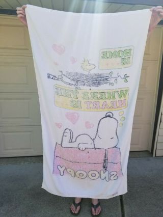 VTG FRANCO Beach Bath Towel Snoopy Woodstock Peanuts 4