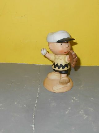 Westland Peanuts Charlie Brown Baseball Pitcher Porcelain Statue Figurine 8340