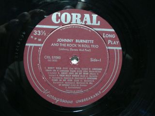 JOHNNY BURNETTE AND THE ROCK ' N ROLL TRIO LP 1956 CANADIAN PRESSING 4