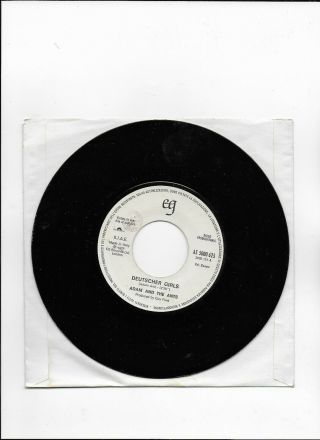 Adam And The Ants Deutscher Girls Rare Early Italy Promo Single From 1978