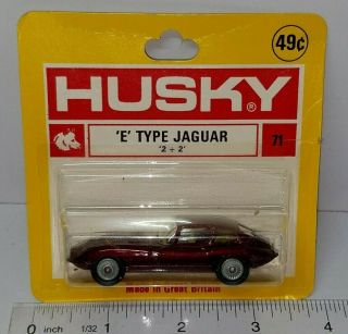 Vintage Husky Jaguar " E " Type Dark Red No.  71 Made In Great Britain