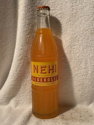 Full 12oz Nehi Orange Red And Yellow Acl Soda Bottle Greenville,  N.  C.