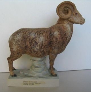Large Rocky Mountain Big Horn Sheep Ram Ski Country 1973 Decanter Only 1200 Made
