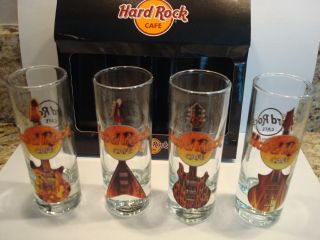 Hard Rock Cafe,  Set Of Four,  Shot Glass,  Venice,  Italy.