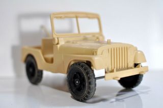 Vtg Jeep Processed Plastics Co USA military tan toy with rear gun made in USA 5