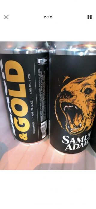 Sam Adams Bruins Black & Gold Beer “4 Pack”