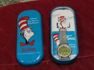 Dr Seuss In Can 1997 Vintage Tick Tocking Time Tickers Watch Grinch