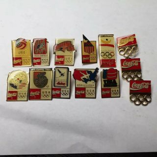 Coca Cola 1992 Olympic Pins Set Of 13 Collectors Series Ar34/2