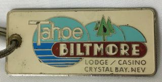 Vintage Tahoe Biltmore Lodge Casino Crystal Bay Nevada Metal Keychain Pinnacle
