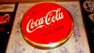 1940 Coca - Cola Celluloid Button Sign 9 "