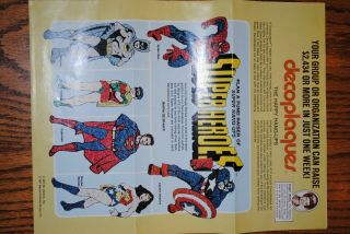 Decoplaques The Happy Hang - Ups Promo Flier Fundraising 1977 Spiderman Batman