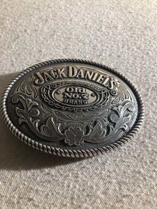 Jack Daniels Oval Silver Metal Belt Buckle Old No.  7 Brand 2005 5008jd - 4x3 "
