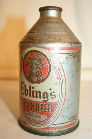 Ebling ' s Bock Beer 12 oz.  IRTP crowntainer - Ebling Brewing Co. ,  York,  NY 4