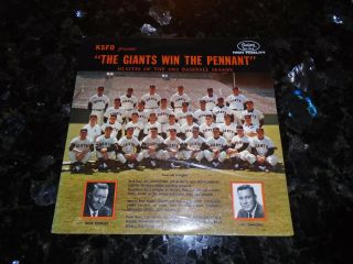 1962 Ksfo Presents - The Giants Win The Pennant - Lp: 1962 Baseball Season