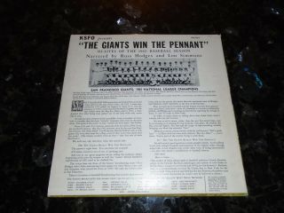 1962 KSFO Presents - The Giants Win The Pennant - LP: 1962 Baseball Season 2