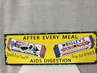 1950’s Wrigleys Spearmint Doublemint Gum Porcelain Advertising Sign