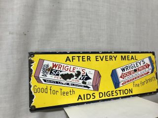 1950’s Wrigleys Spearmint Doublemint Gum Porcelain Advertising Sign 3