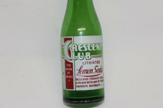 Crescent Club Lemon Soda,  Bottle,  Coca Cola Bottling Newton,  Mississippi 1941