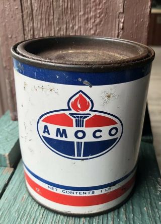 Vintage Amoco Grease Can Full Minty Fresh Old Stock Gas Station
