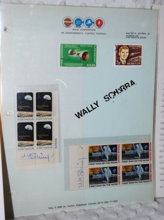 Wally Schirra RARE Signed Stamps on Letter Head w/ Signed Typed Letter 3