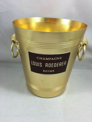 Vintage French Champagne Wine Ice Bucket Aluminium Cooler Louis Roederer