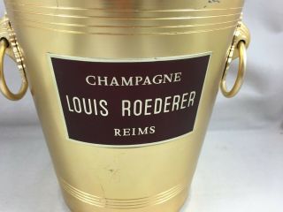 Vintage French Champagne Wine ice bucket aluminium cooler Louis Roederer 2