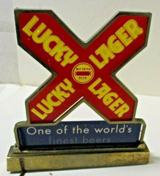 Lucky Lager Lighted Glass Beer Sign San Francisco CA 5