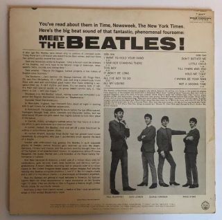 Meet The Beatles - 1964 US Mono Capitol 1 BMI Credit Labels T - 2047 (VG, ) 3