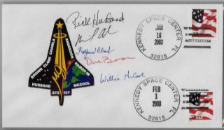Space Shuttle Sts - 107 Astronaut Crew Signed (5 Of 7) Launch Cover - Guaranteed
