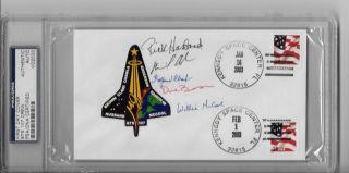 Space Shuttle STS - 107 astronaut crew signed (5 of 7) launch cover - guaranteed 2