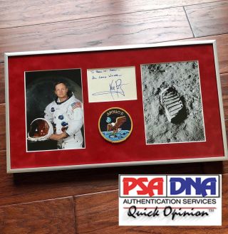 Neil Armstrong Psa/dna Zarelli Loa Signed Index Card Apollo 11 Autograph