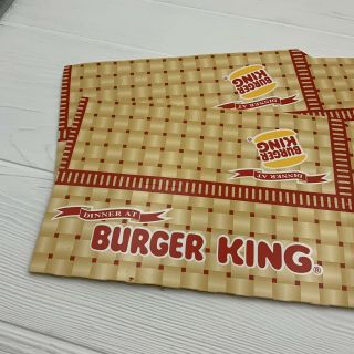 Vintage 1992 Burger King Dinner Box Cardboard Food Container 5