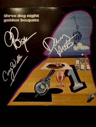 Three Dog Night Golden Bisquits Signed Negron,  Wells,  Hutton With Framed