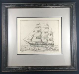 Etching By Don Swann " The Baltimore Clipper " 198 Of 300 Limited